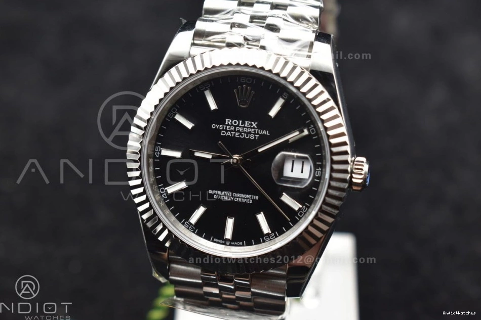 Edition 904L Bracelet 633 Jubilee Black Stick OdorResistant SA Steel 1:1 Best on DateJust 41 DIWF Dial 126334 0728